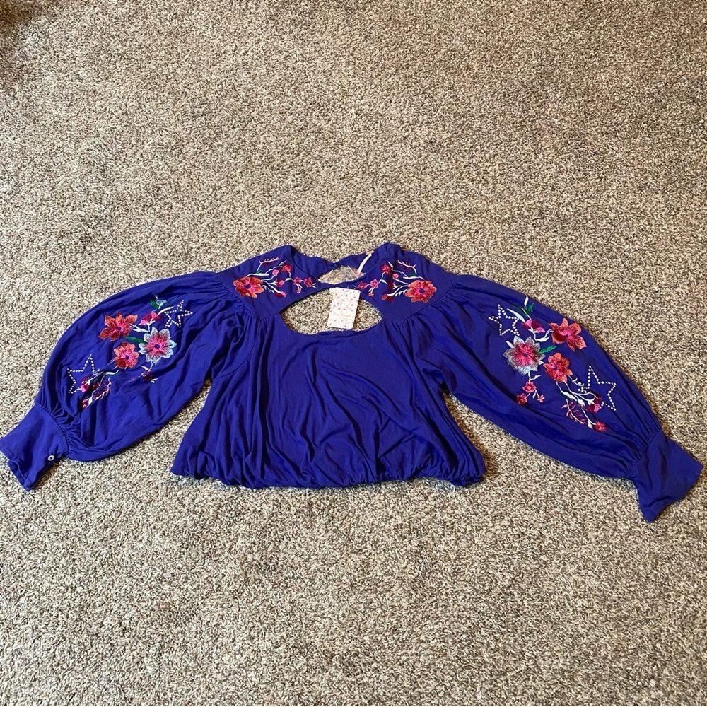 Free People Lita Embroidered Shirt in Size XS - Picture 13 of 13